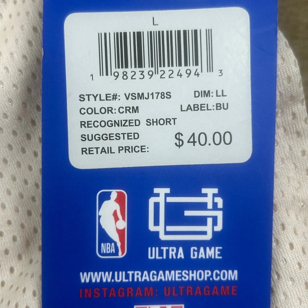 Ultra Game NBA‎ Los Angeles Lakers Mesh Basketball Shorts Cream Mens L VSMJ178S